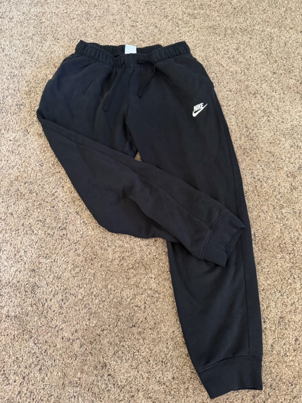 Nike Black Jogger Sweatpants with White Swoosh